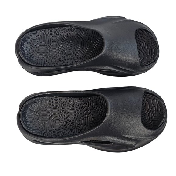 Pretty Little Things Womens 5/38 Black Cut Out Rubber Ribbed‎ Sole Slide Shoes - Picture 5 of 14